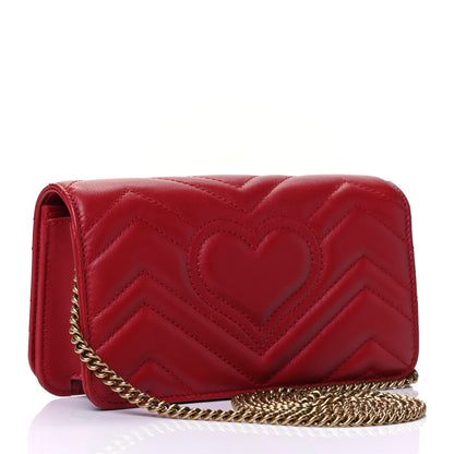 Gucci Calfskin Matelasse GG Marmont Mini Bag Hibiscus Red 2 of 4