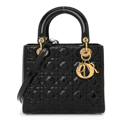 Christian Dior Patent Cannage Medium Lady Dior Black 1 of 14