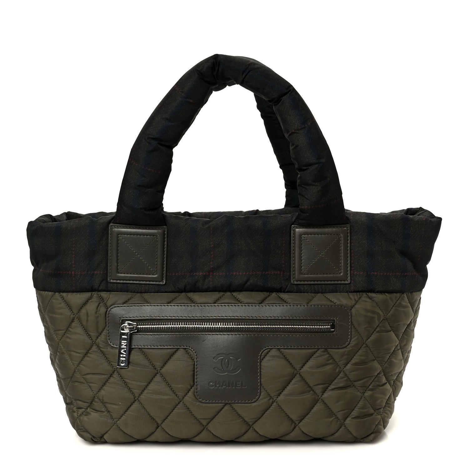 Chanel Nylon Quilted Small Coco Cocoon Tote Khaki 1 of 9