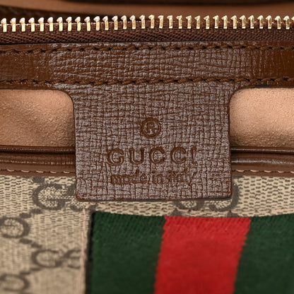 Gucci GG Supreme Monogram Azalea Calfskin Web Small Jackie 1961 Hobo Beige Ebony Brown Sugar 6 of 11