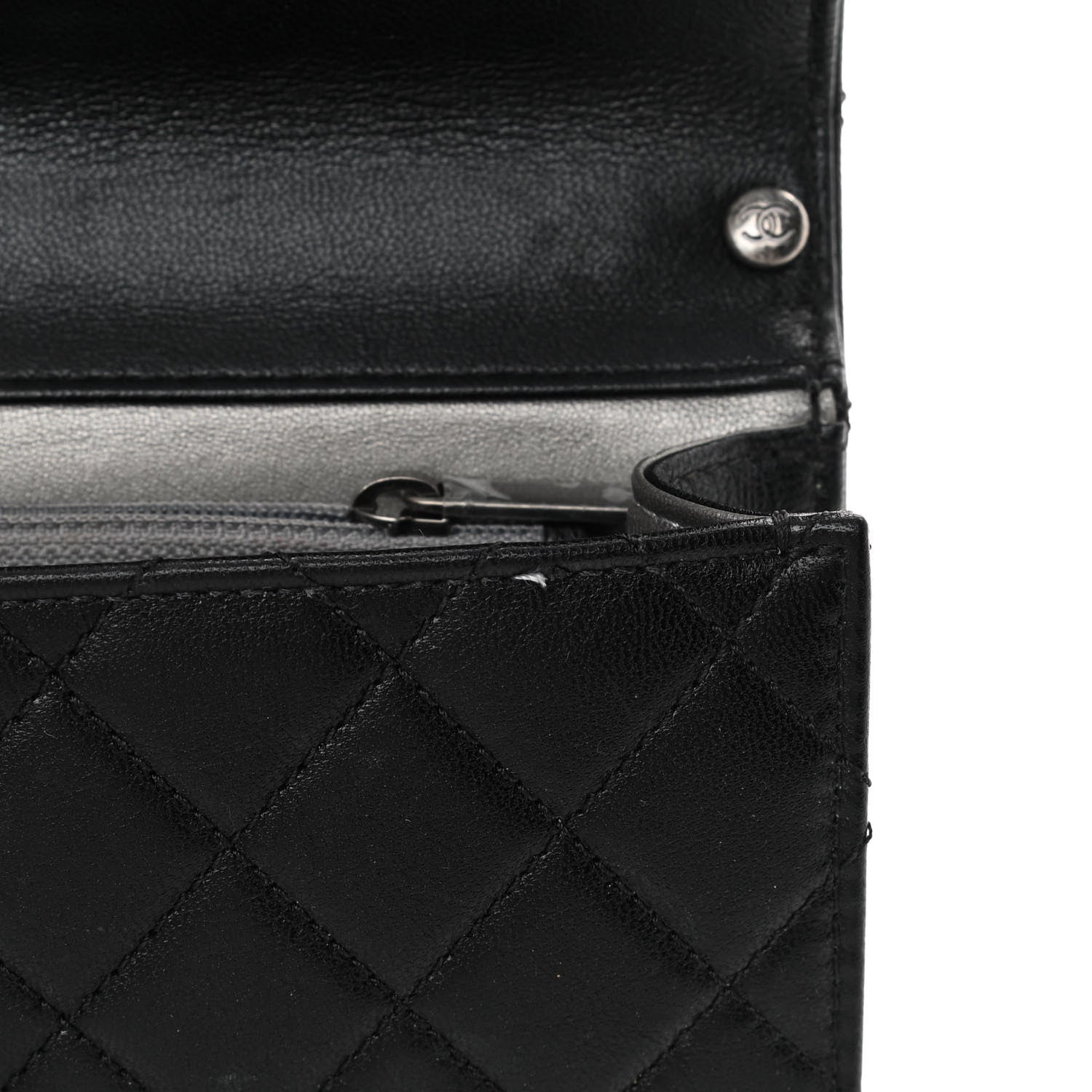 Chanel Goatskin Quilted Logo Small Chic Flap Black 13 of 18