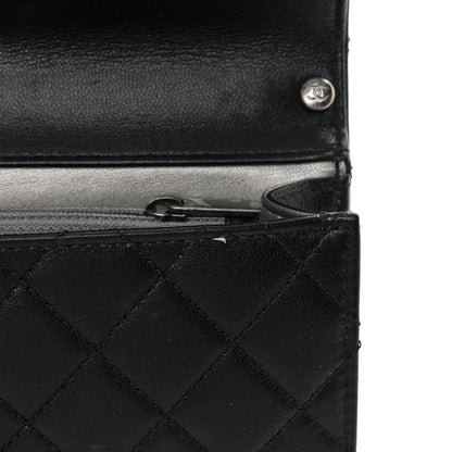 Chanel Goatskin Quilted Logo Small Chic Flap Black 13 of 18