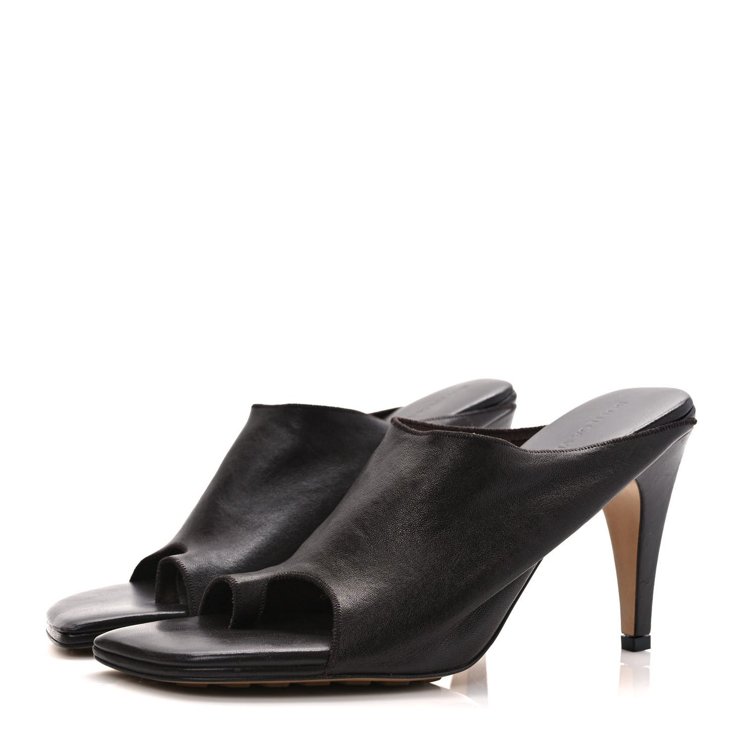 Nappa Square Toe Slip-On Mule Sandals 40 Fondante