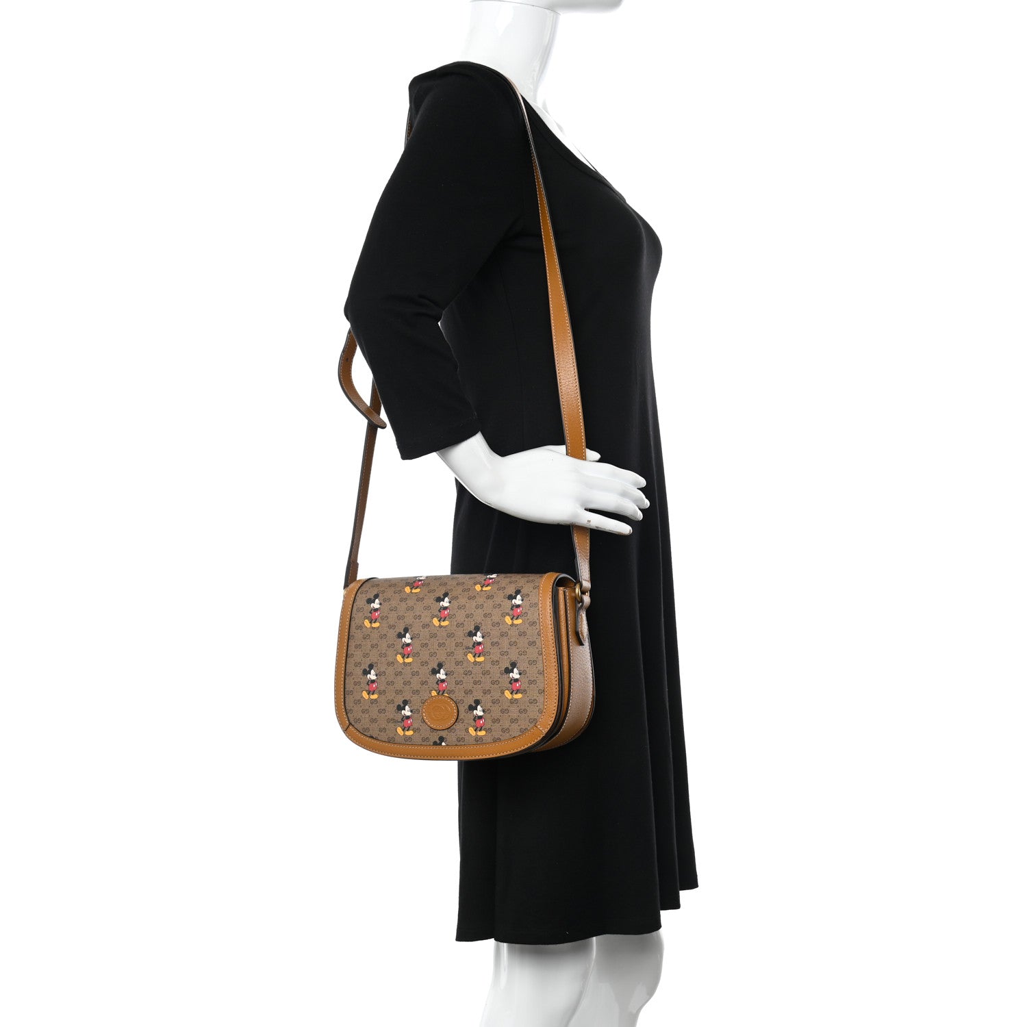Gucci X DISNEY Mini Vintage GG Supreme Monogram Mickey Mouse Small Flap Messenger Bag Beige Vintage Sun Oil 2 of 10