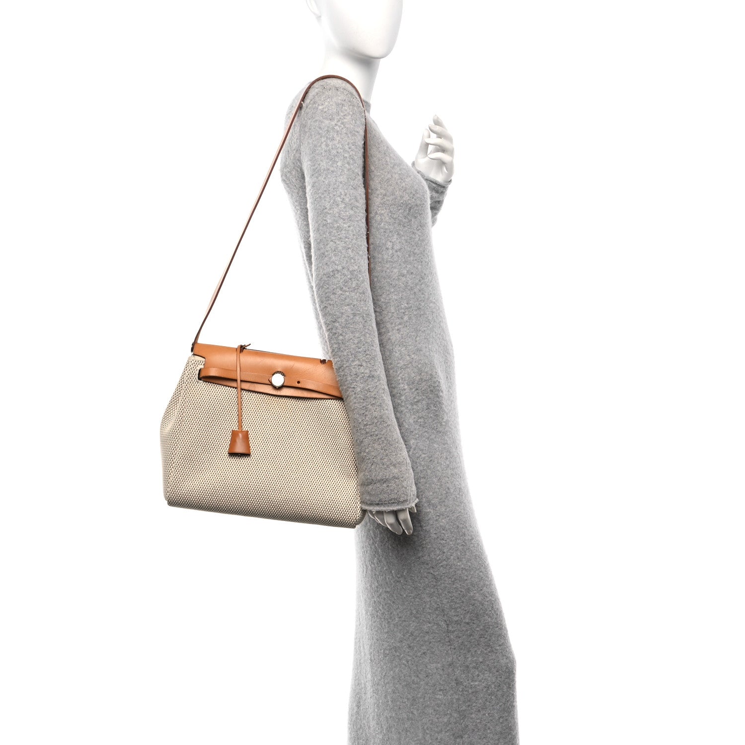 Hermes Toile Vache Calfskin Herbag 30 PM Naturel 2 of 12