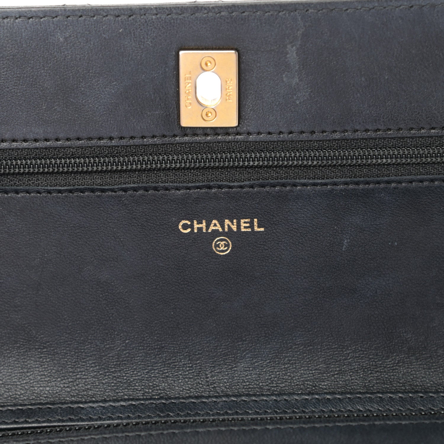 Chanel Lambskin Quilted CC Pearl Crush Wallet on Chain WOC Black 6 of 19