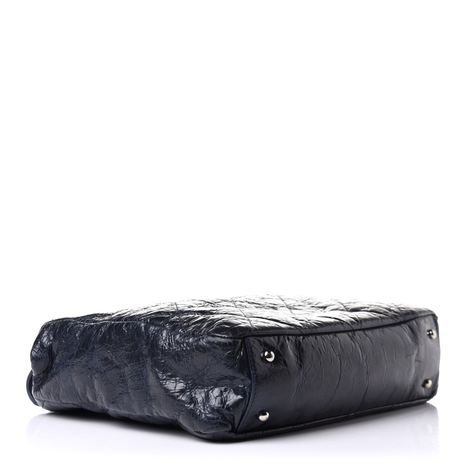 Chanel Glazed Calfskin Lambskin Quilted Portobello Tote Navy 4 of 10