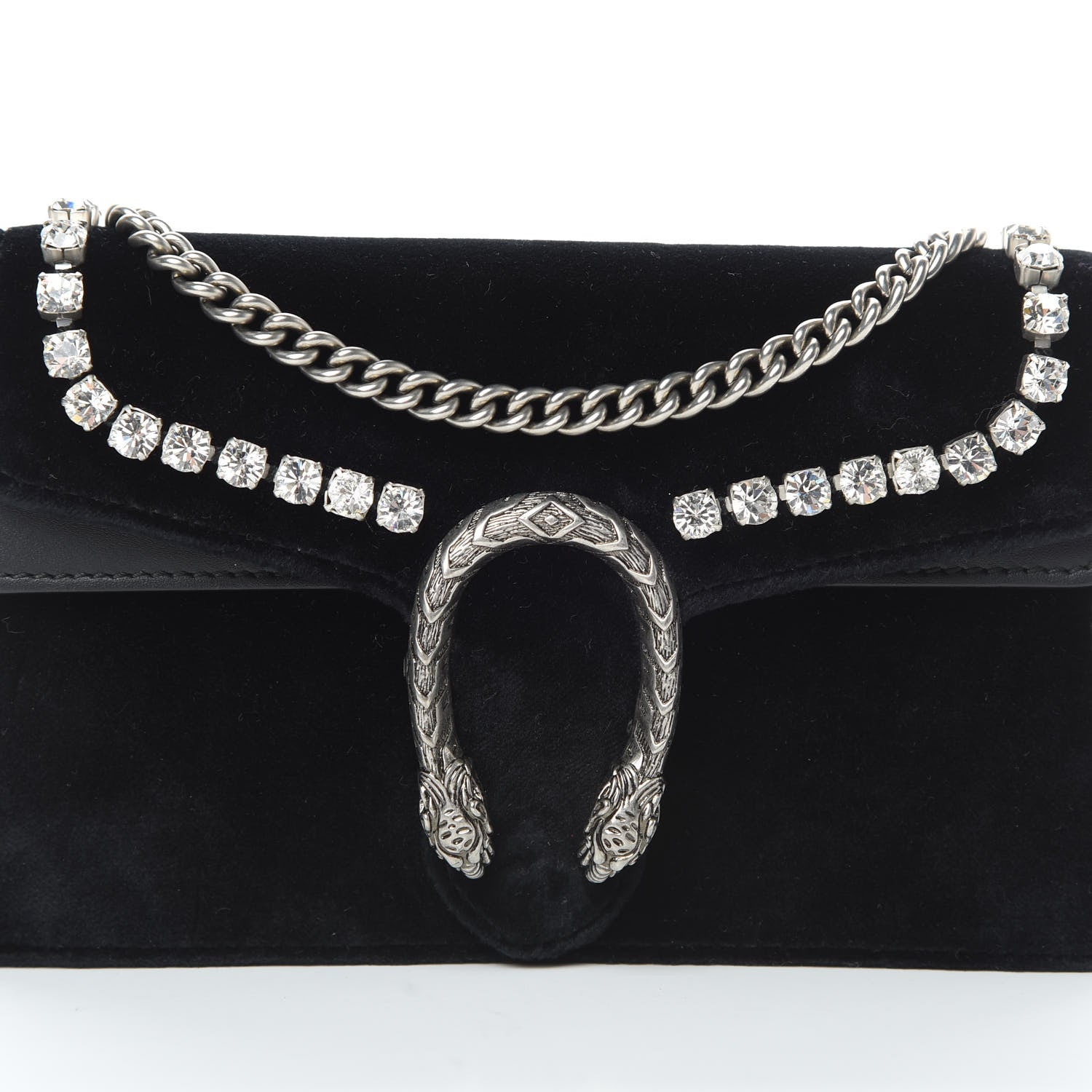 Gucci Velvet Crystal Super Mini Dionysus Shoulder Bag Black 7 of 15