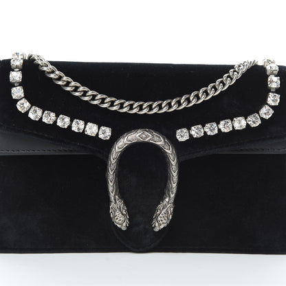 Gucci Velvet Crystal Super Mini Dionysus Shoulder Bag Black 7 of 15