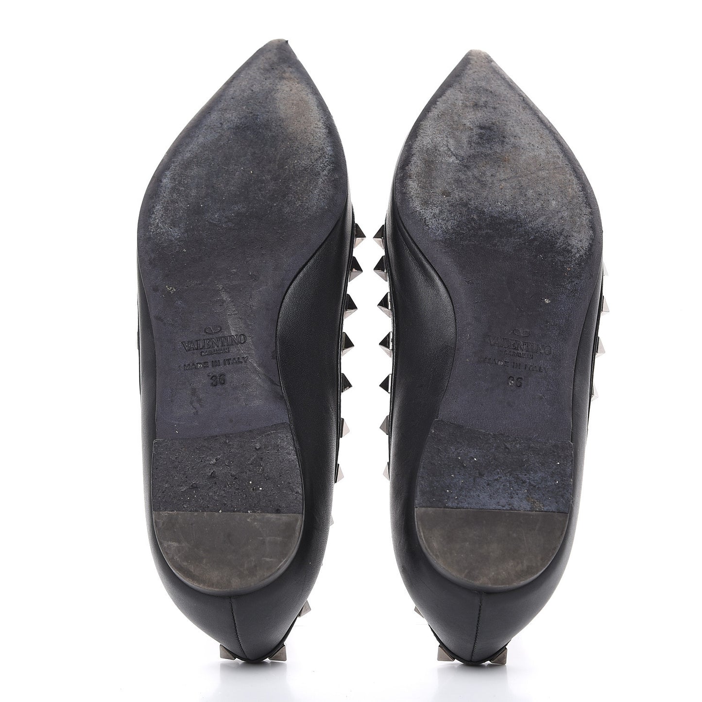 Nappa Rockstud Ballerina Flats 36 Black