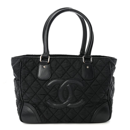 Chanel Nylon Calfskin Quilted CC Paris New York Tote Bag Black 1 of 12