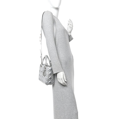 Christian Dior Iridescent Metallic Lambskin Cannage Small My ABCDior Lady Dior Silver 2 of 10