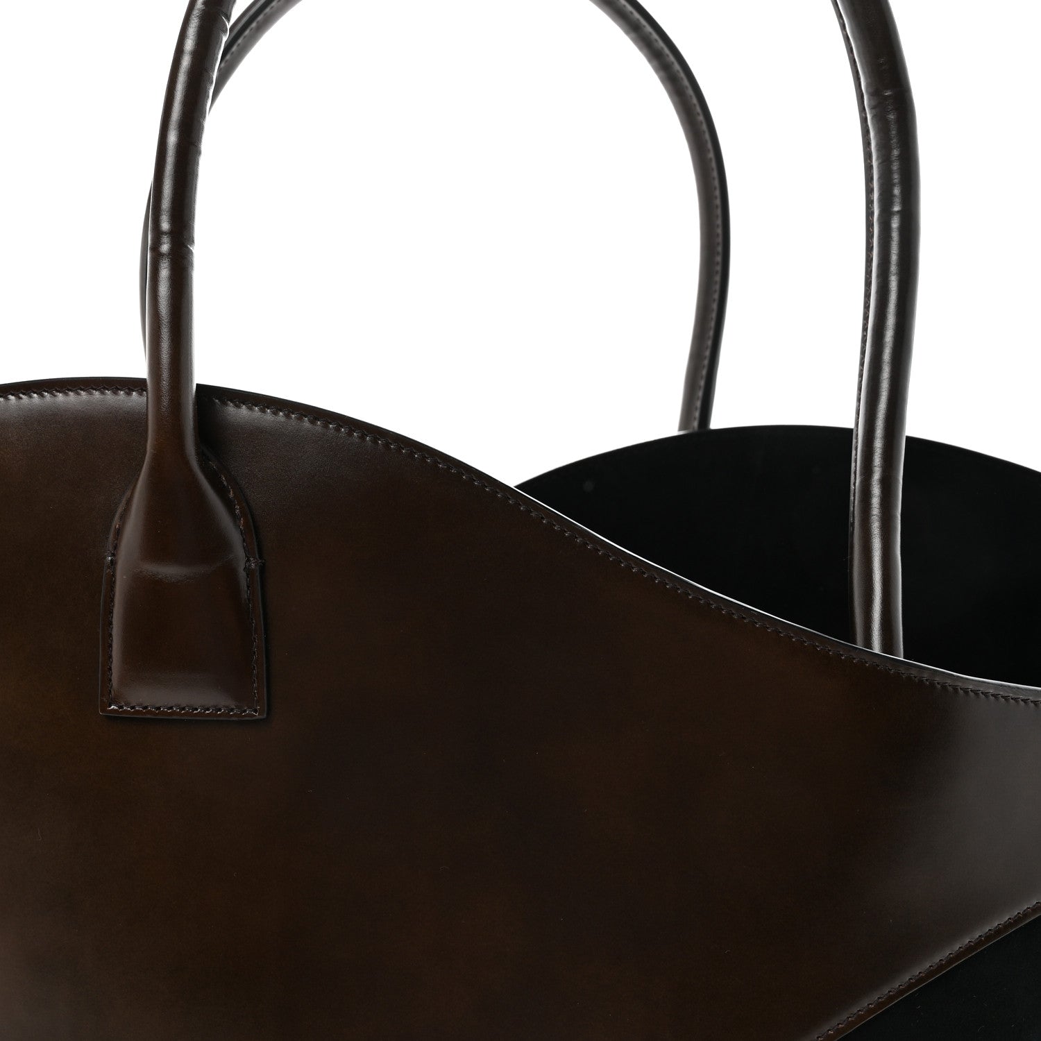 Salvatore Ferragamo Calfskin Suede Cut Out Large Tote Brown Black 9 of 11