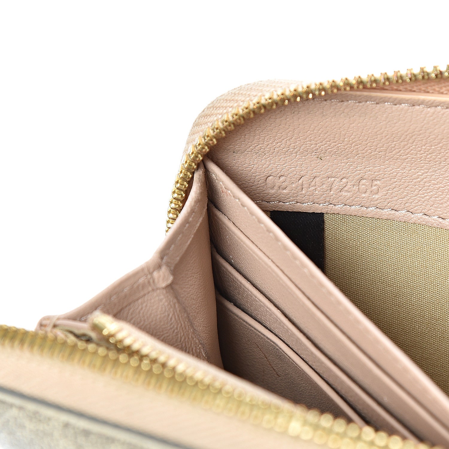 Chloe Metallic Calfskin Zip Around Wallet Gold 7 of 13
