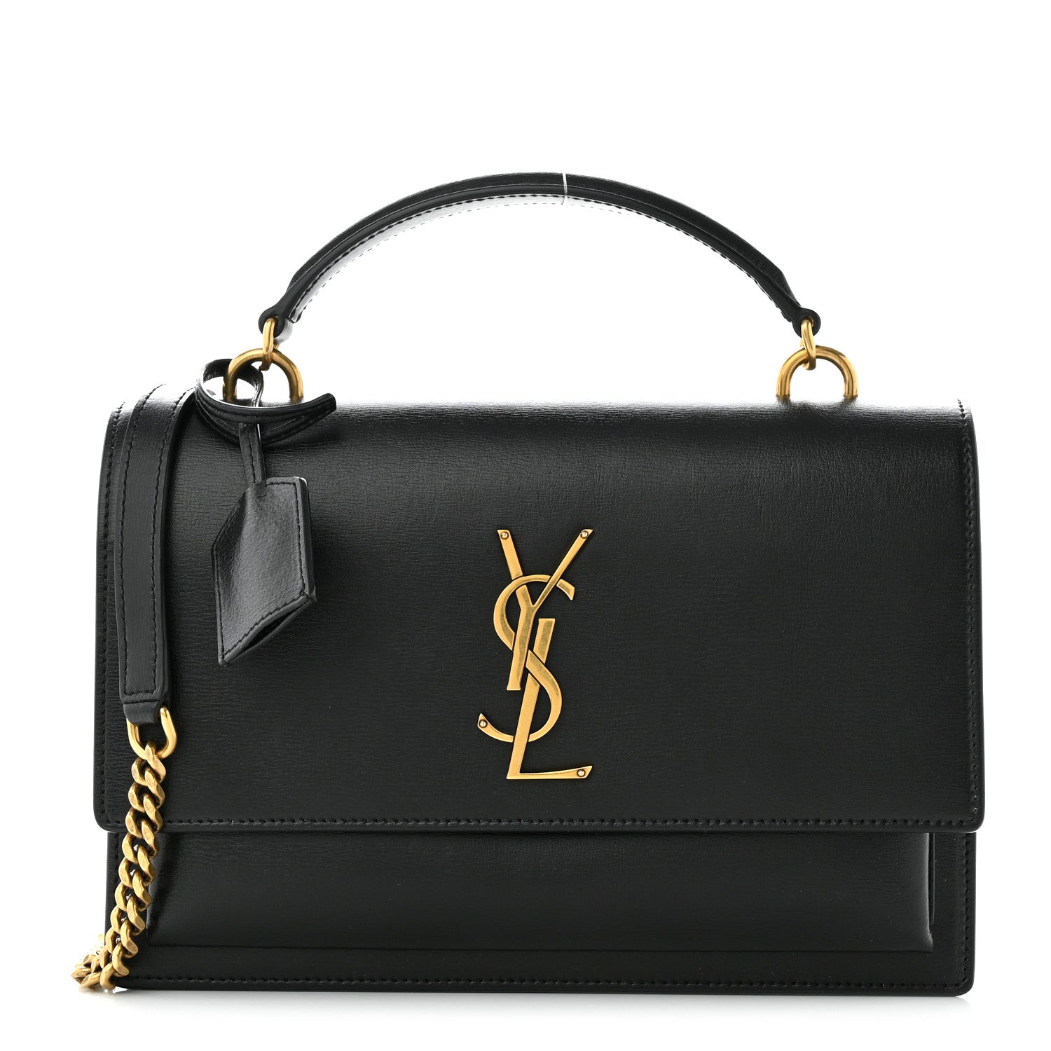Saint Laurent Calfskin Monogram Sunset Chain Wallet Black 1 of 11