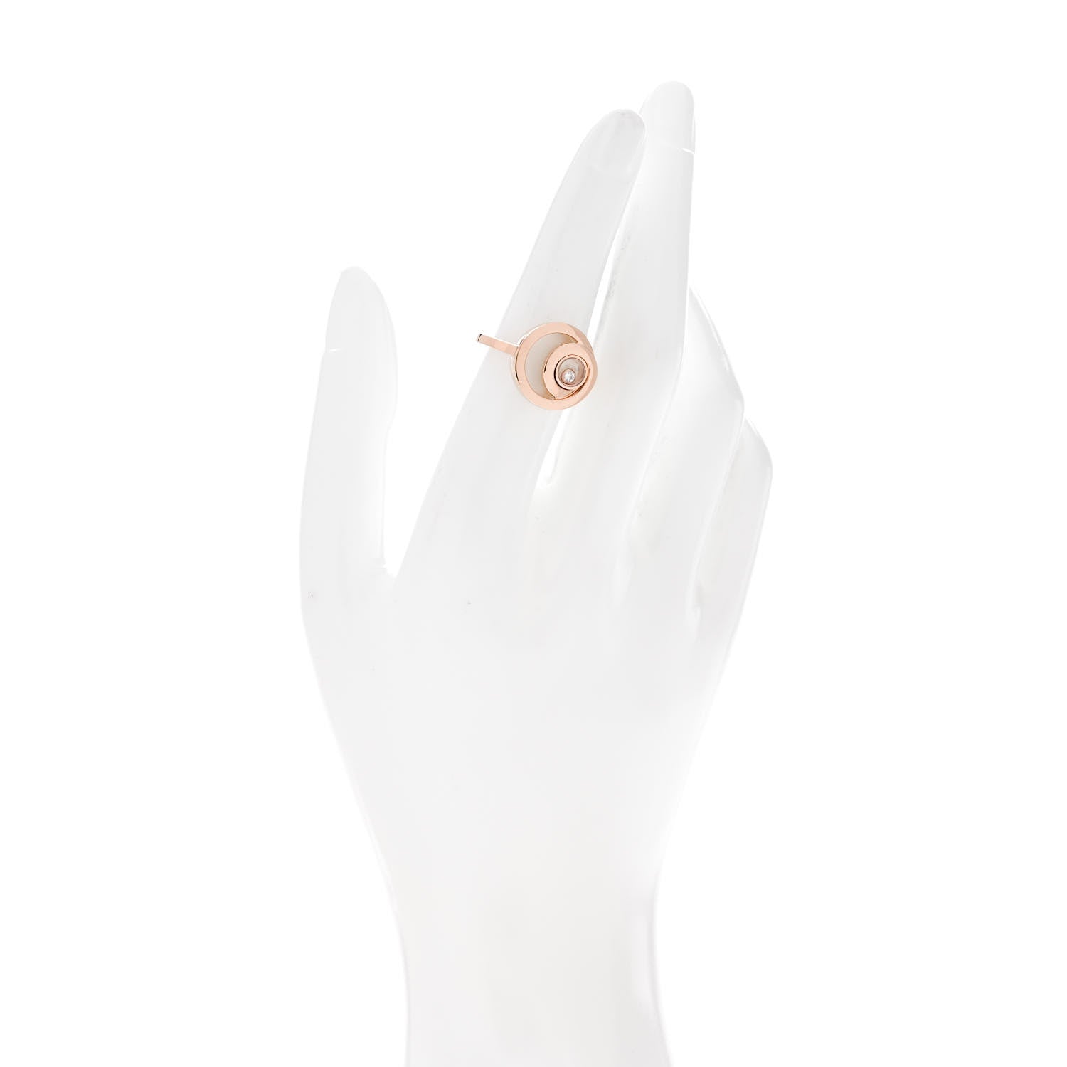 Chopard 18K Rose Gold Diamond Happy Diamond Ring 54 7 2 of 5