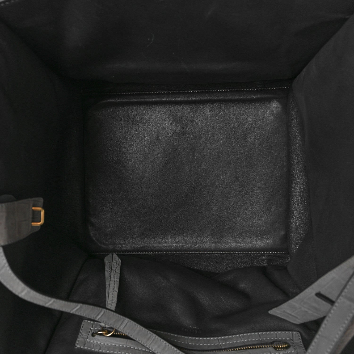Celine Crocodile Embossed Nubuck Medium Phantom Luggage Grey 5 of 11