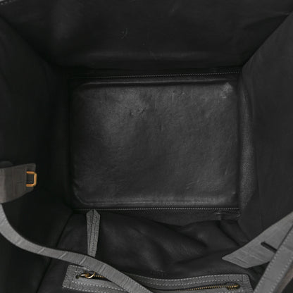Celine Crocodile Embossed Nubuck Medium Phantom Luggage Grey 5 of 11