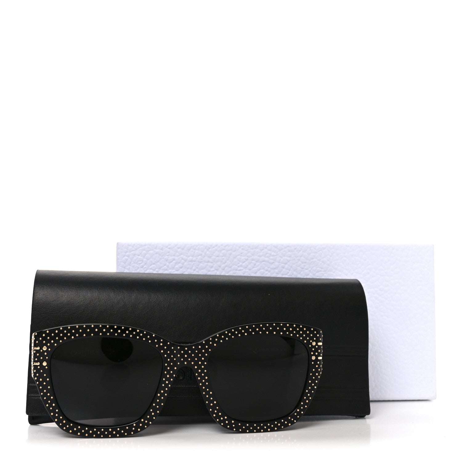 Christian Dior Acetate Studded Diorsignature S16F Square Sunglasses Black Gold 8 of 8