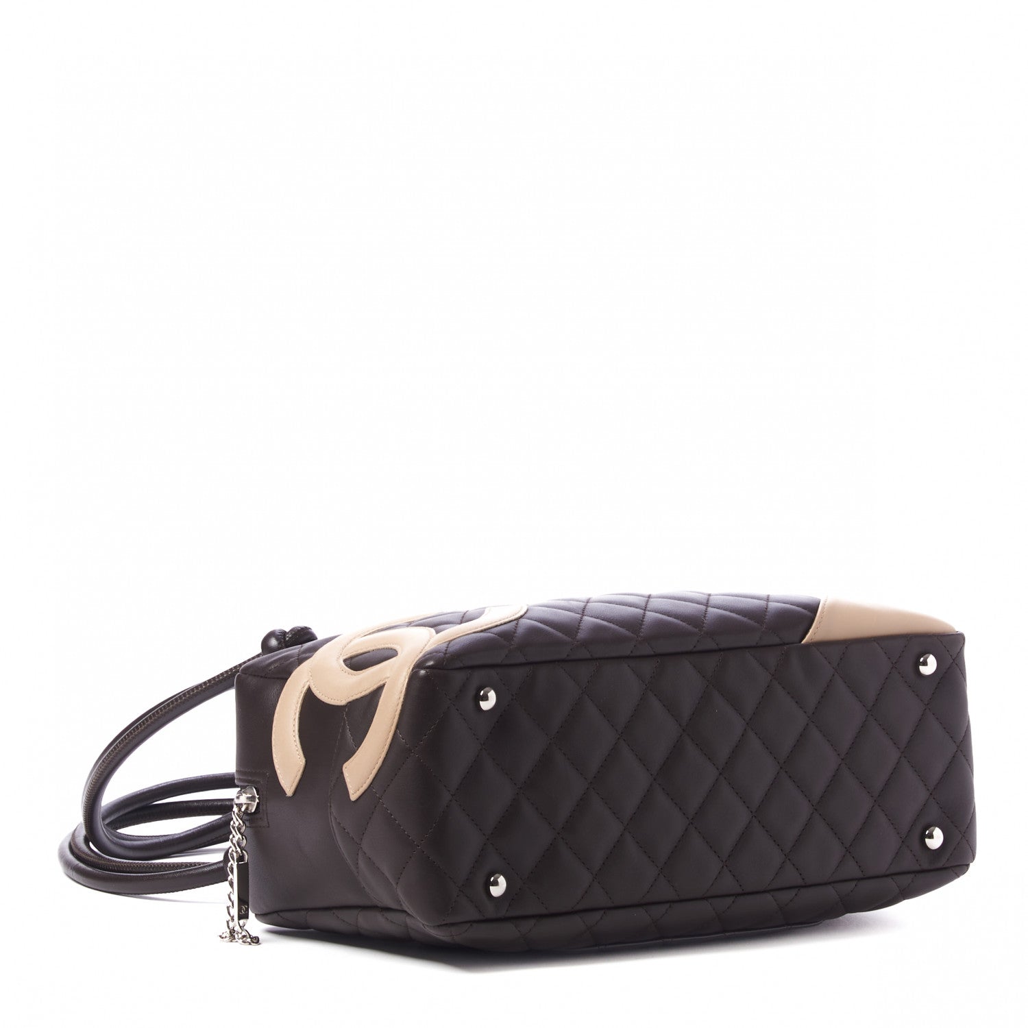 Chanel Calfskin Quilted Cambon Large Bowler Brown Beige 4 of 9