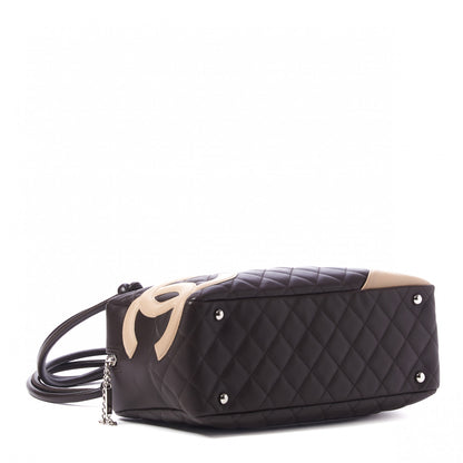 Chanel Calfskin Quilted Cambon Large Bowler Brown Beige 4 of 9