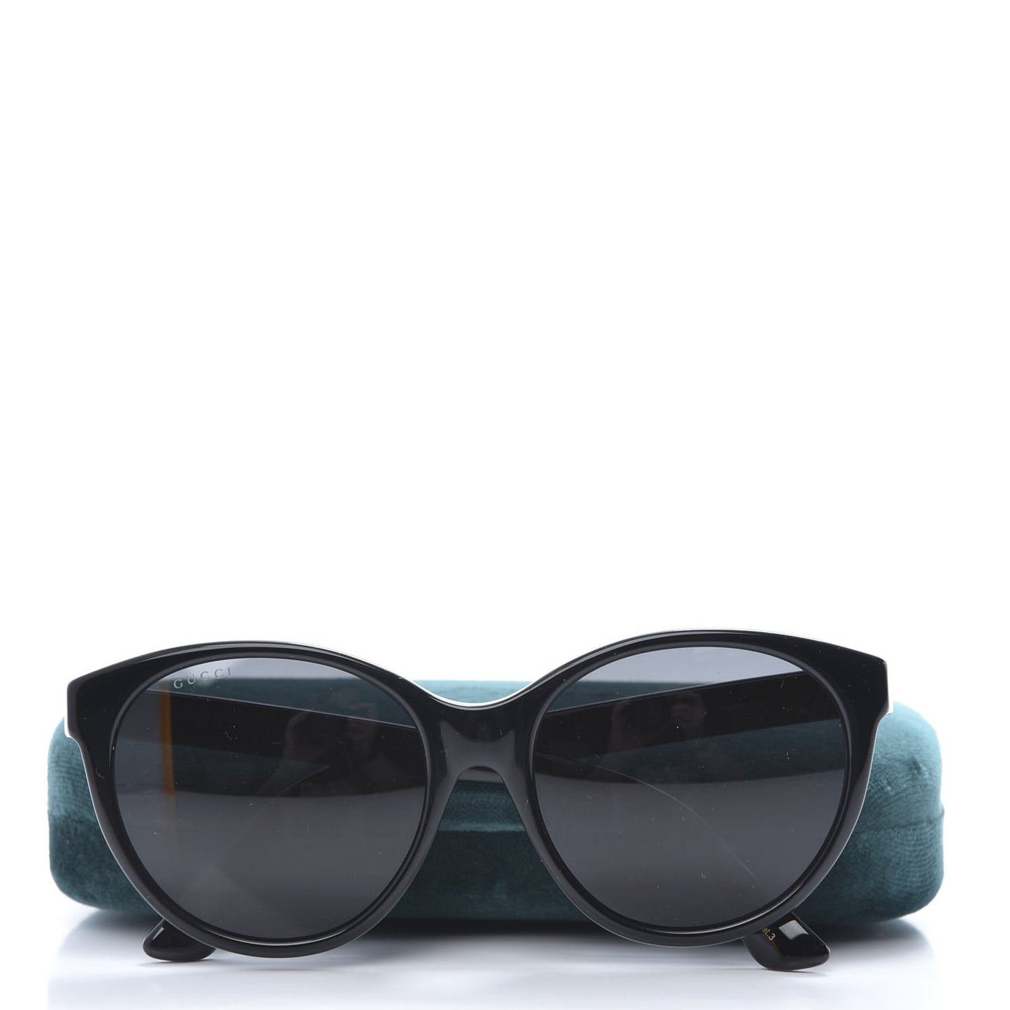 Round Frame Crystal Sunglasses GG 0419S Black