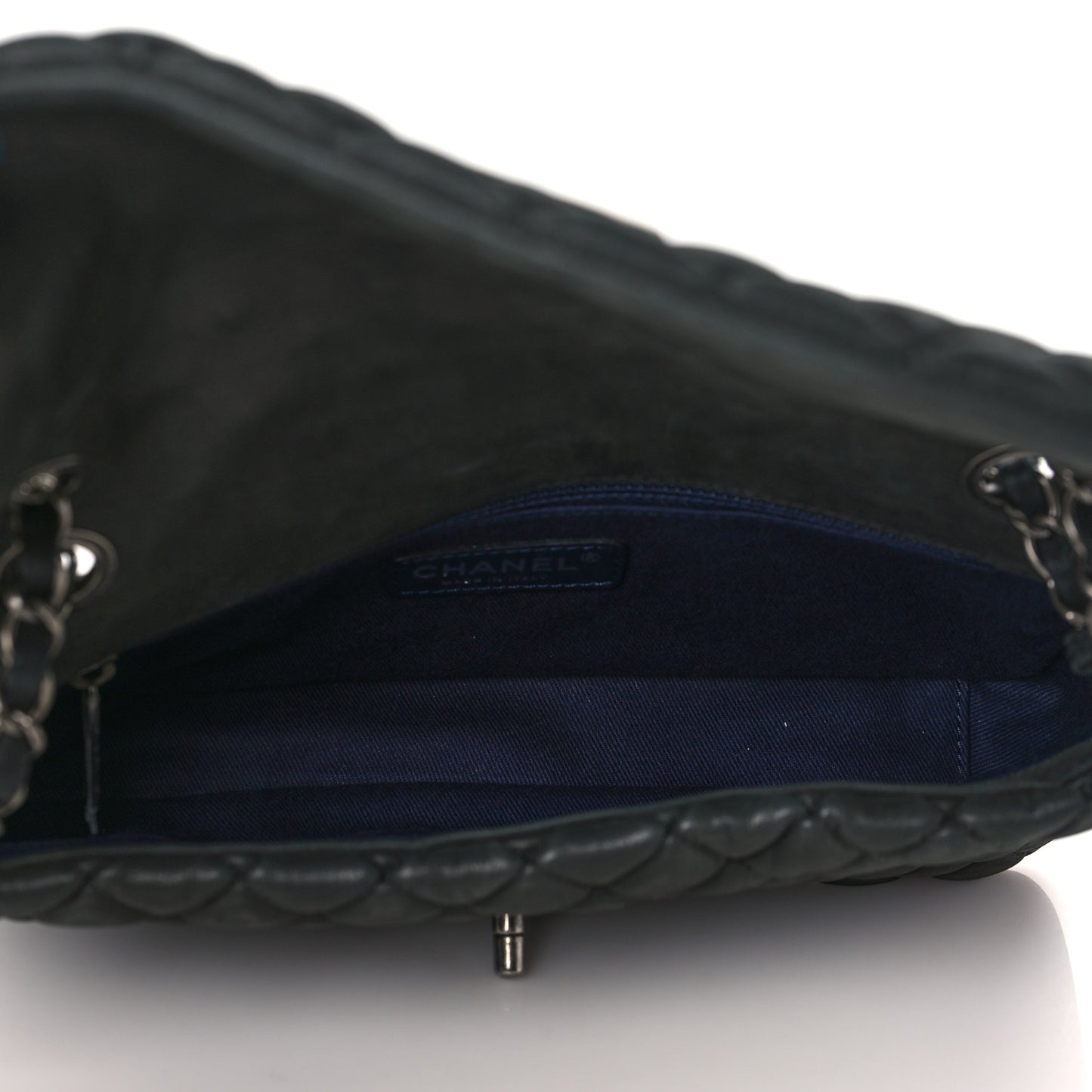 Iridescent Calfskin Small New Bubble Quilt Flap Black