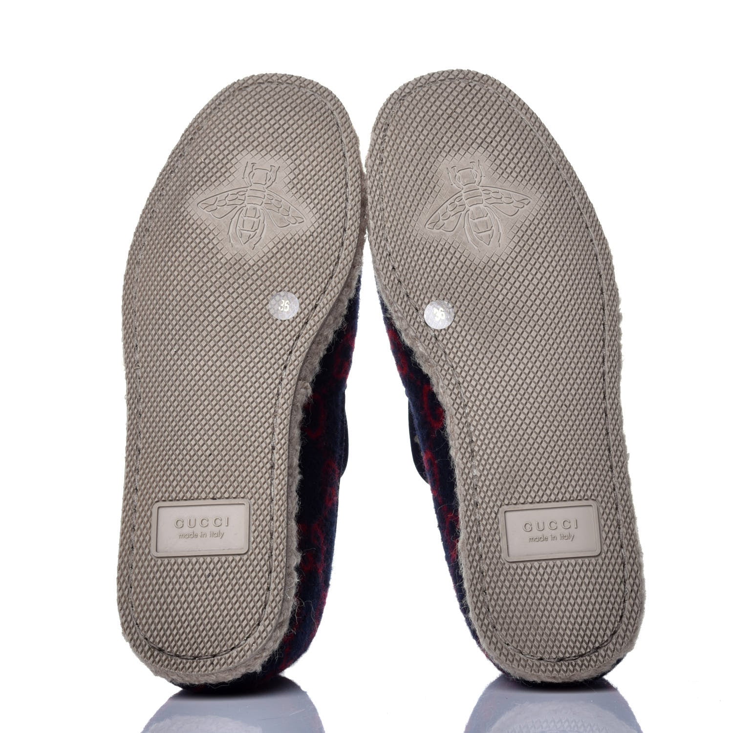 Gucci Covered Wool GG Monogram Womens Fria Horsebit Loafers 36 Blue Red Butterscotch 5 of 8