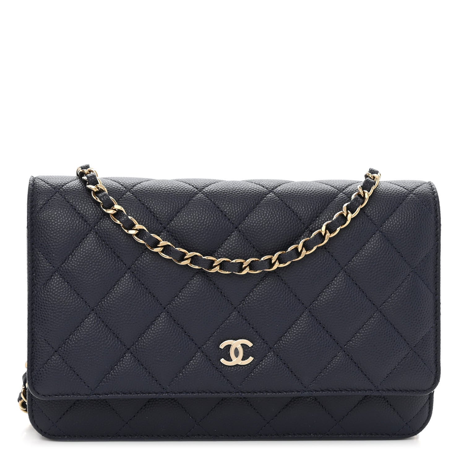Chanel Caviar Quilted Wallet On Chain WOC Navy Blue 1 of 11