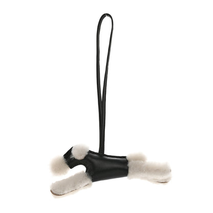 Hermes Milo Lambskin Shearling Budy Charm Black 1 of 5