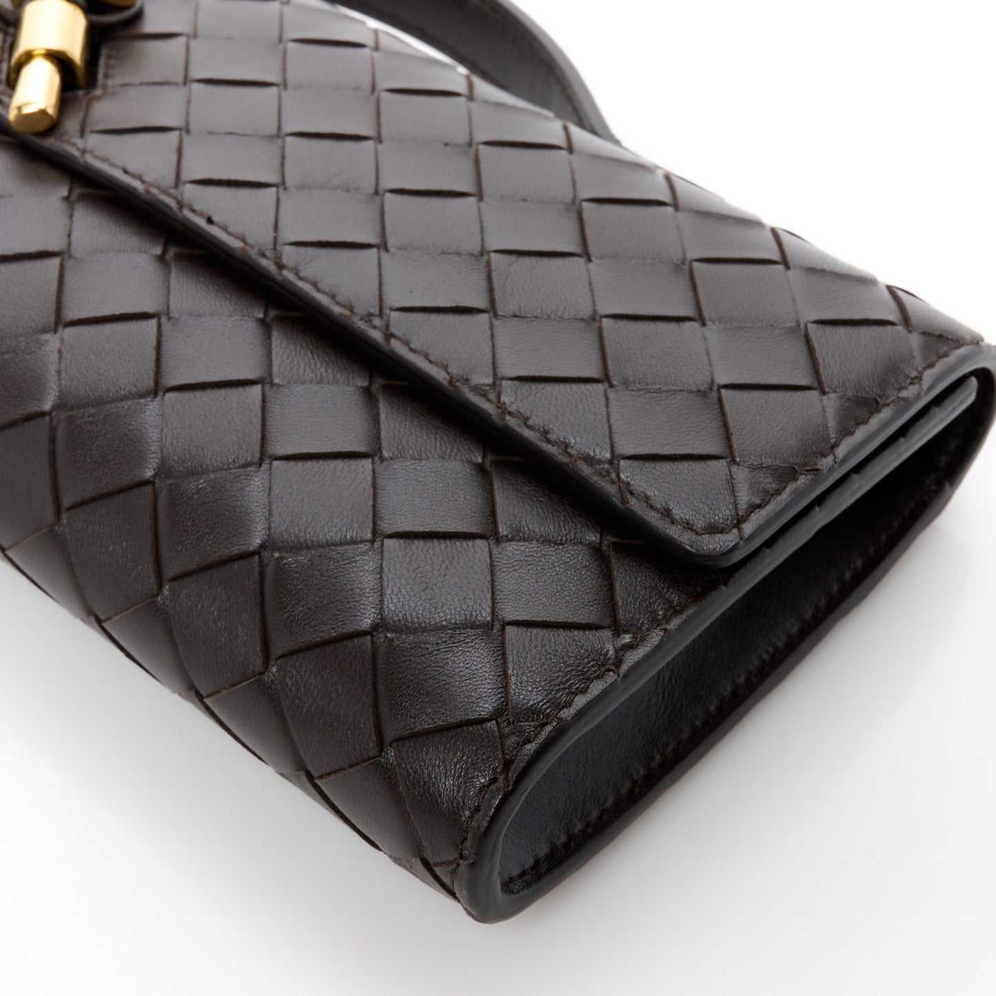 Nappa Intrecciato Long Andiamo Top Handle Clutch Fondant