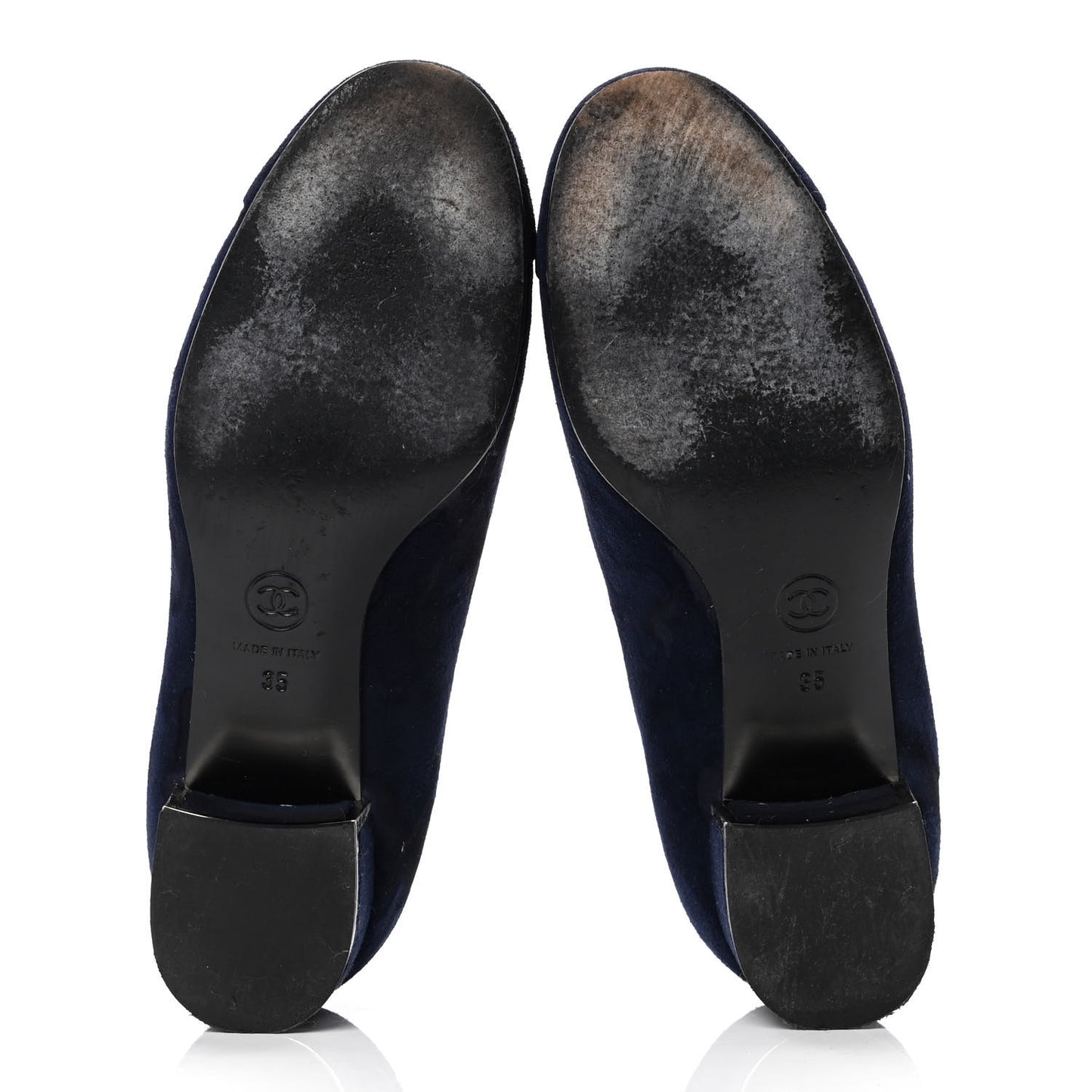 Suede Cap Toe CC Pumps 35 Navy