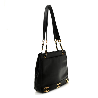Chanel Lambskin Triple CC Shoulder Bag Black 3 of 11