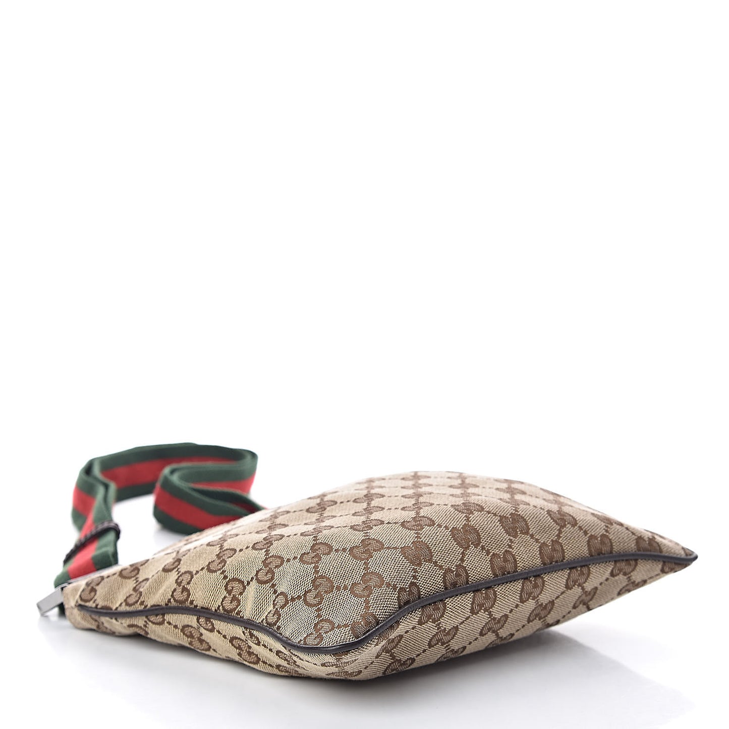 Monogram Web Small Flat Messenger Bag Brown
