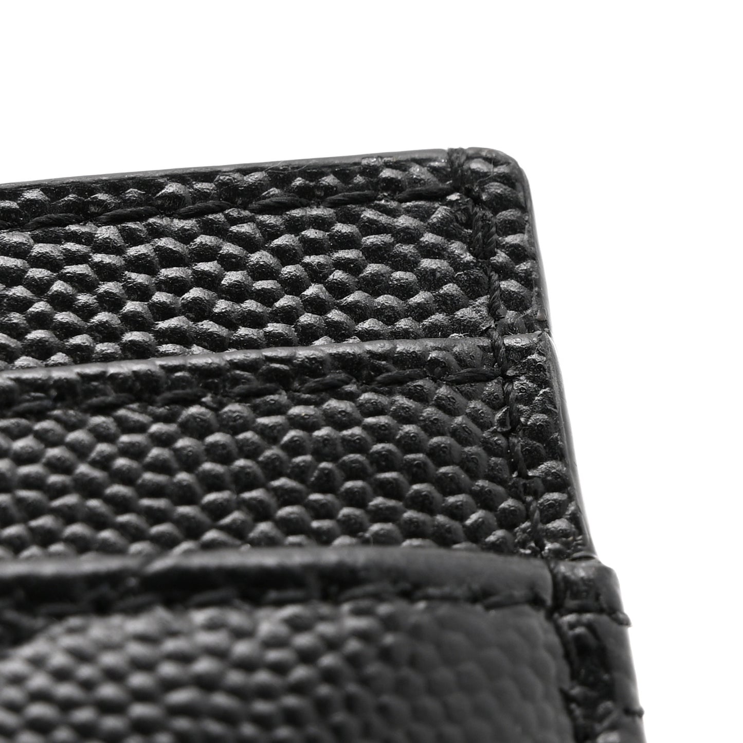 Grain De Poudre Matelasse Chevron Monogram Credit Card Case Black