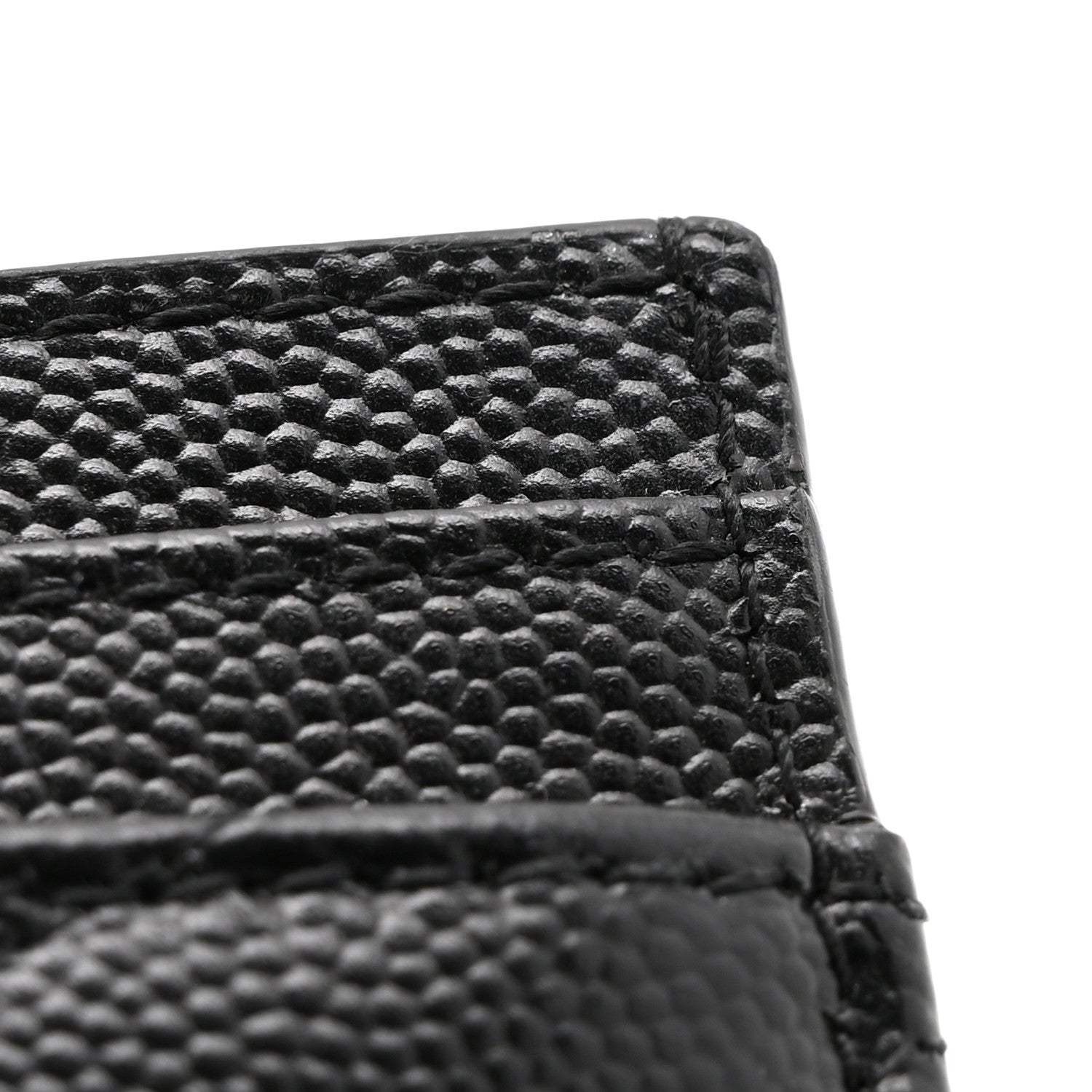 Saint Laurent Grain De Poudre Matelasse Chevron Monogram Credit Card Case Black 9 of 9