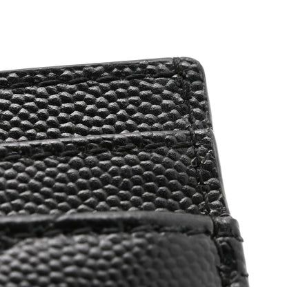 Saint Laurent Grain De Poudre Matelasse Chevron Monogram Credit Card Case Black 9 of 9