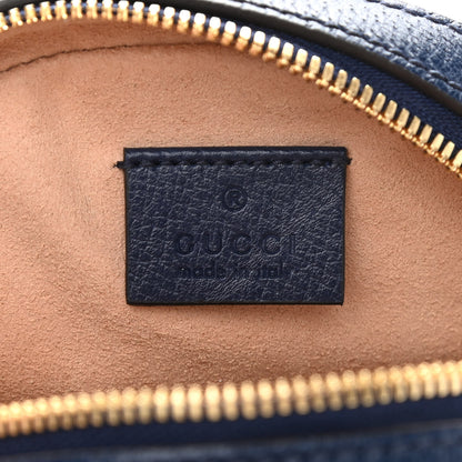 Gucci Soft Textured Calfskin Web Mini Ophidia Round Shoulder Bag Blue Agata 6 of 9