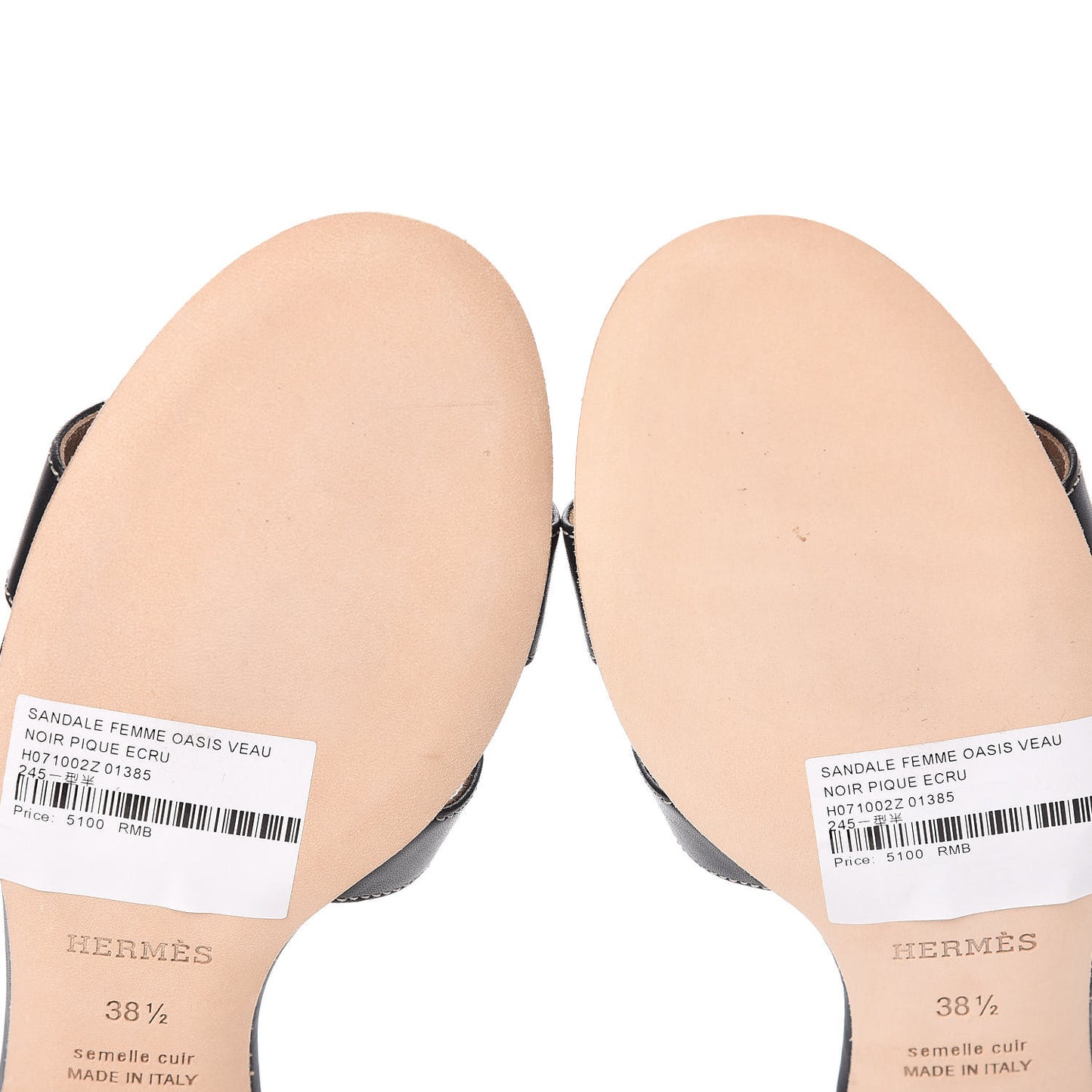 Calfskin Oasis Sandals 38.5 Black