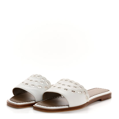 Hermes Calfskin Chaine d'Ancre Gaelle Sandals 36.5 White 8 of 22