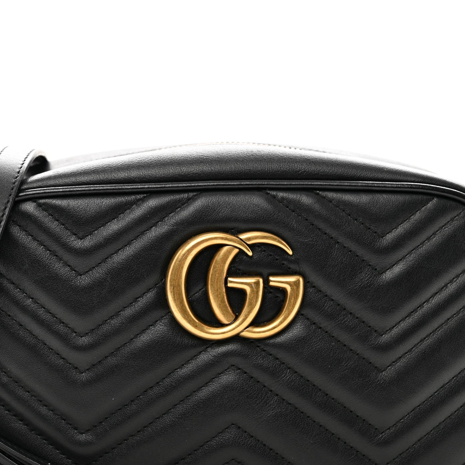 Gucci Calfskin Matelasse Small GG Marmont Chain Shoulder Bag Black 5 of 11