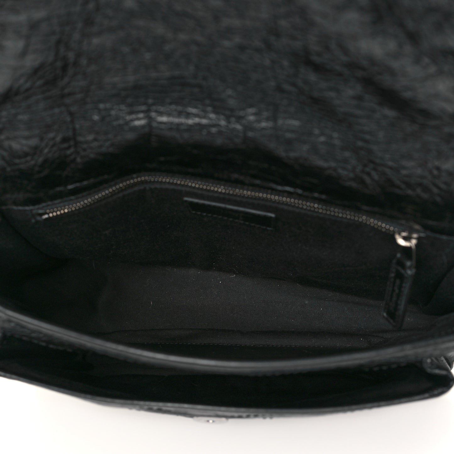 Crinkled Calfskin Matelasse Monogram Medium Niki Chain Satchel Black