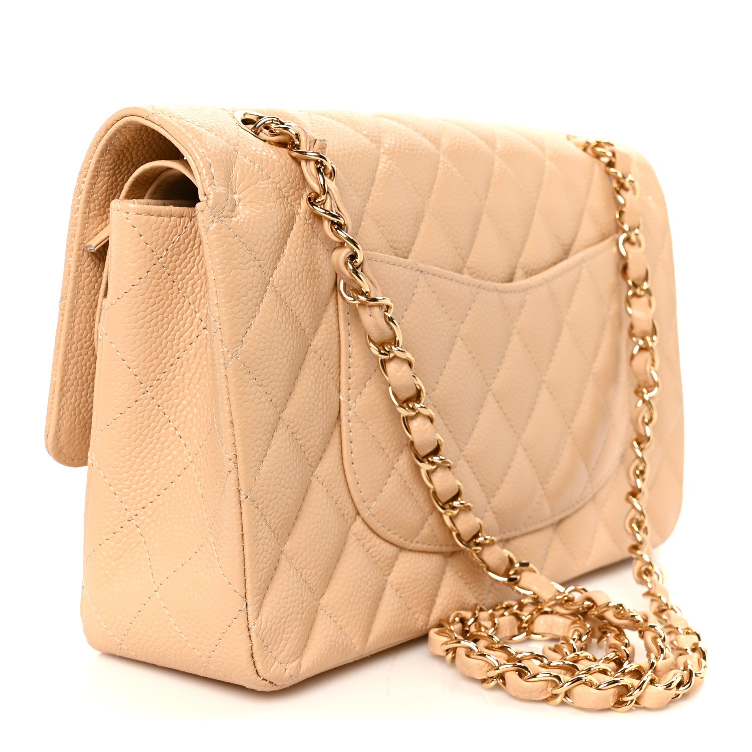 Chanel Caviar Quilted Medium Double Flap Beige 3 of 11