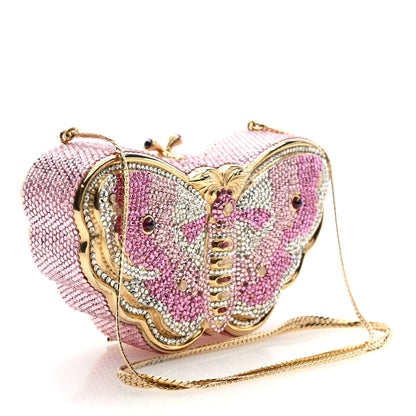 Judith Leiber Crystal Butterfly Celestrina Minaudiere Clutch Gold Pink 4 of 10