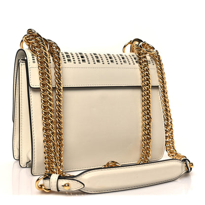 Fendi Vitello Grace Openwork Small Kan I Shoulder Bag White Ice 3 of 10