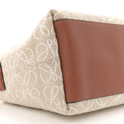 Loewe Jacquard Anagram Calfskin Small Cubi Bag  Ecru Tan 9 of 10