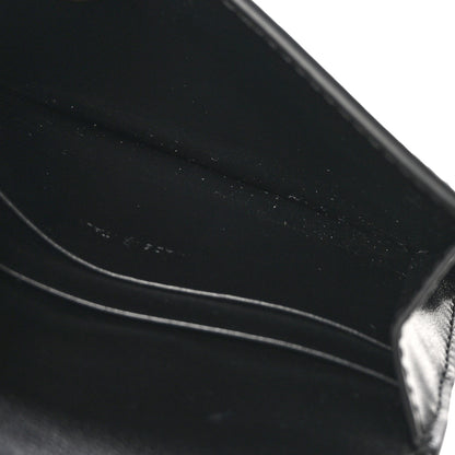 Celine Shiny Calfskin Triomphe Flap Card Holder Black 5 of 7