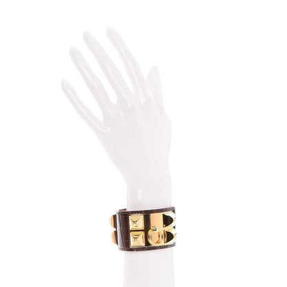 Hermes Shiny Alligator Collier De Chien CDC Bracelet S Miel 2 of 7