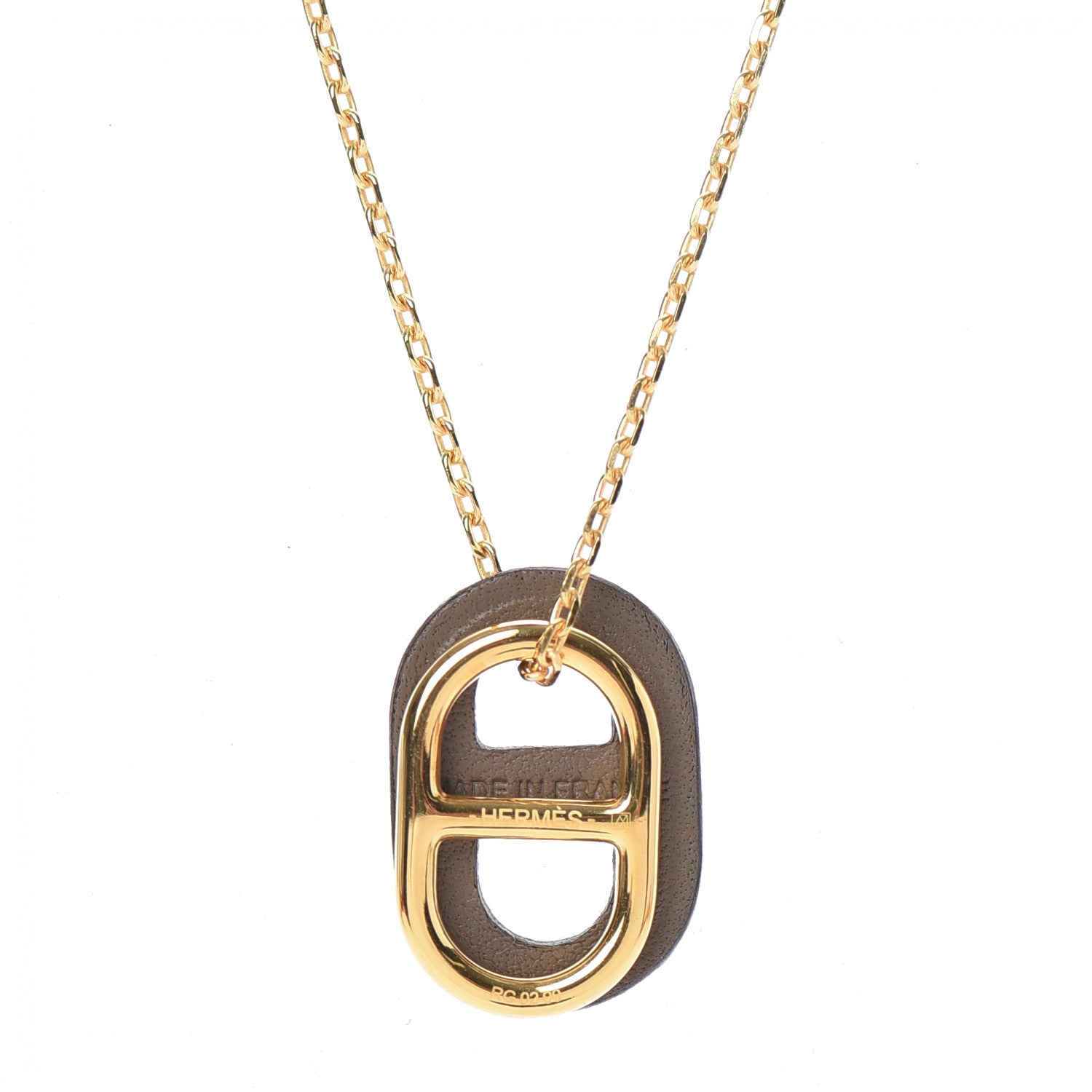 Hermes Swift O'Maillon Pendant Necklace Etoupe 4 of 5