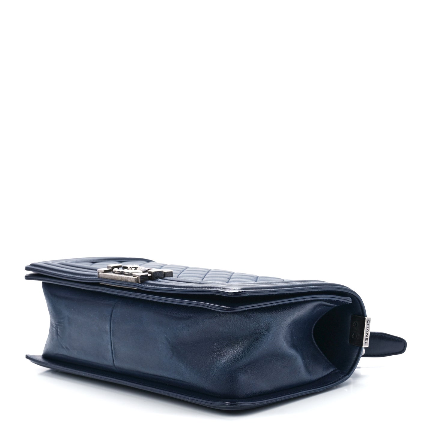 Lambskin Quilted Medium Boy Flap Dark Navy